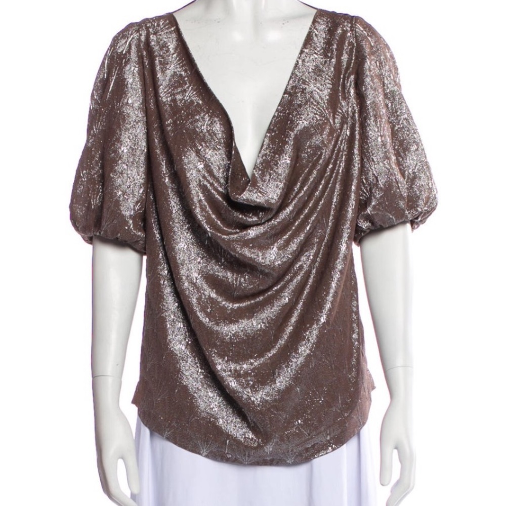 PORTS 1961 PLATINUM TOP size 6 brocade cowl reversible exquisite wot